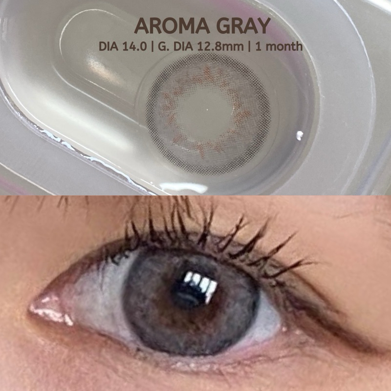 รุ่น Aroma Gray DIA 14.0 G.DIA 12.7 WATER 38 % คอนแทคเลนส์ รายเดือน ซารัง