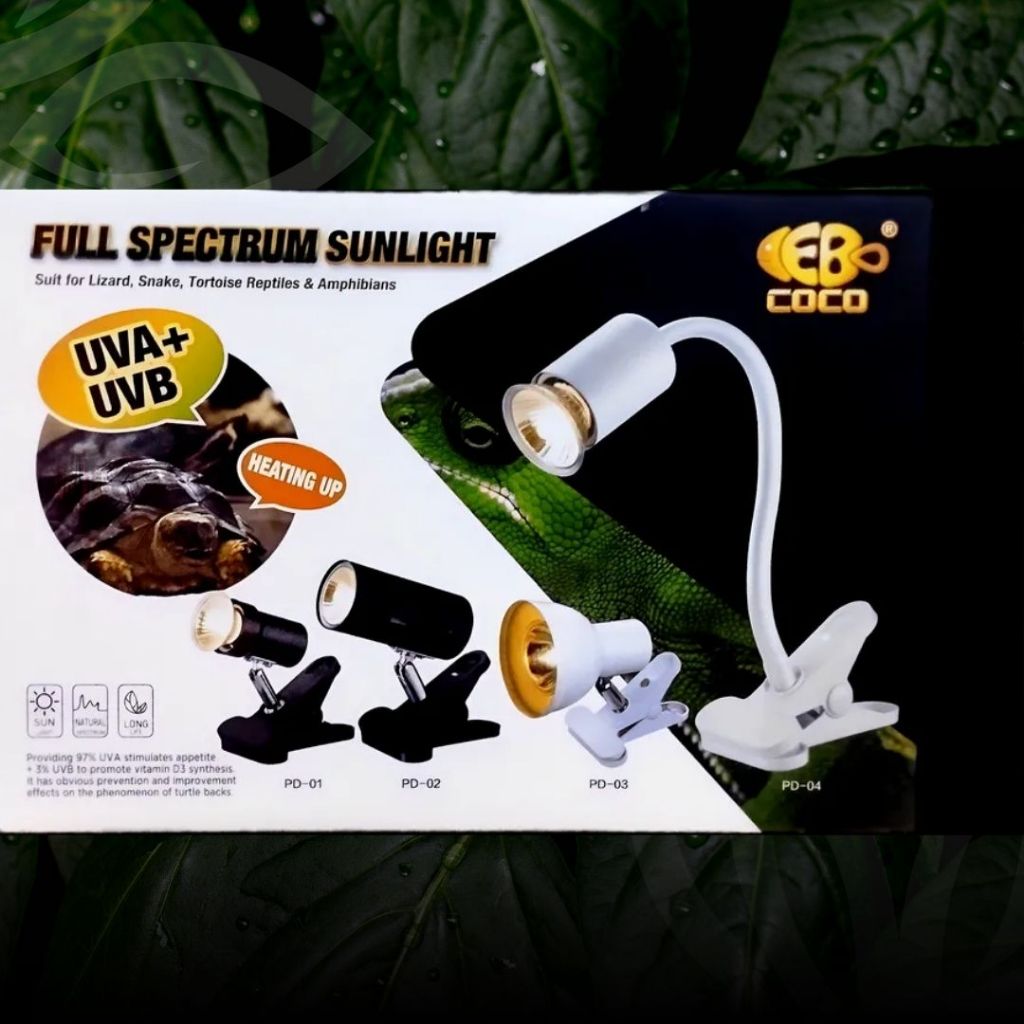 Cebo Coco Full Spectrum Sunlight UVA+UVB หลอดไฟจำลองแสงอาทิตย์ สำหรับการมองเห็น และให้ความร้อน (50W)