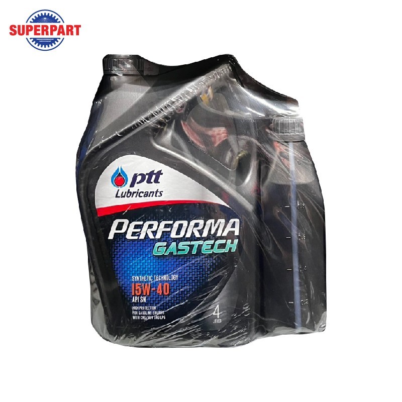 น้ำมันเครื่องเบนซิน/แก๊ส สังเคราะห์แท้ 100% PTT PERFORMA GAS TECH (15W-40) 4L+1L