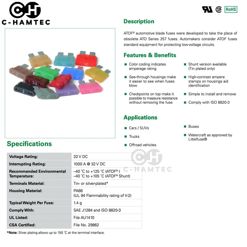 ฟิวส์ Standard ยี่ห้อ Littelfuse USA ขนาด 1A 2A 3A 4A 5A 7.5A 10A 15A 20A 25A 30A 35A 40A 10ตัว - รูปที่ 5