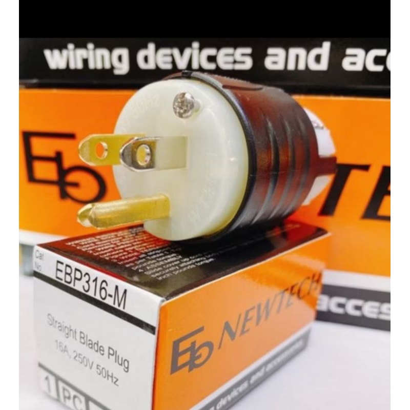 NewTech ของแท้​ ปลั๊ก ตัวผู้​ 3ขา ปลั๊กAC