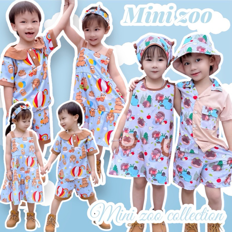 ชุดเซ็ตเด็กลายสวนสัตว์ Mini zoo รวมเหล่าสัตว์ยอดฮิต ตัวตึงประจำสวนสัตว์