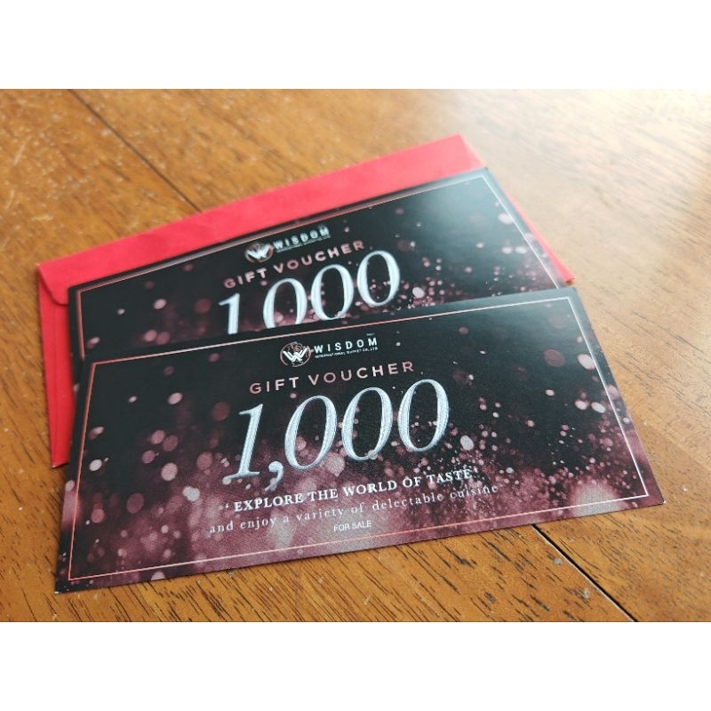 [Gift Voucher] วอยเชอร์ / บัตรกำนัลร้านอาหารบุฟเฟ่ต์ Wisdom International buffet 1000 บาท