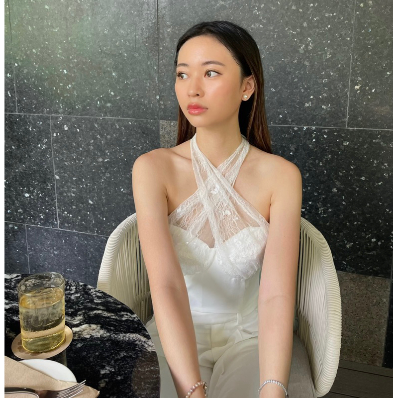 คอร์เซ็ท สายลูกไม้/ lace top/ corset แบรนด์ Vesper Day มือสอง ใส่ไปรอบเดียว