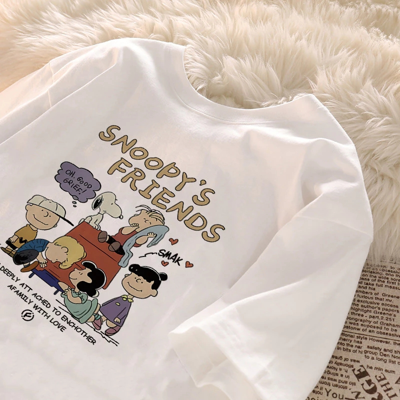 Top.street เสื้อยืด snoopy ใส่ได้ทั้งชาย-หญิง แขนสั้น t shirt oversize แฟชั่น เสื้อ น่ารัก เสื้อกีฬา สไตล์เกาหลี 3xl