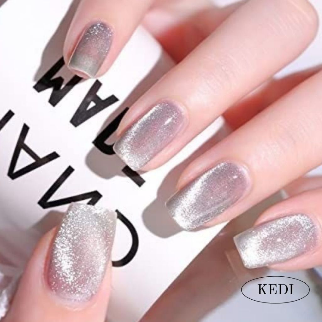 KEDI Light Cateye แคทอายสีเงิน ทาทับได้ทุกสี รุ่นนี้เทาน้อยกว่าเดิม - รูปที่ 4