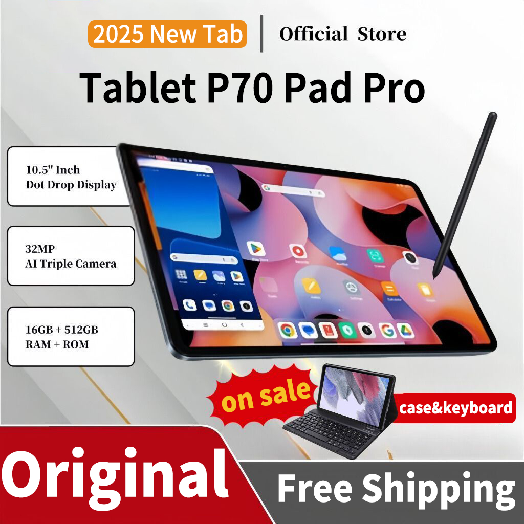 【Free Gift】แท็บเล็ต P70 Pad Pro 10.5inch 16+512GB  tablet แทปเล็ต 5g/wifi dual sim cards แทบเลต tapl