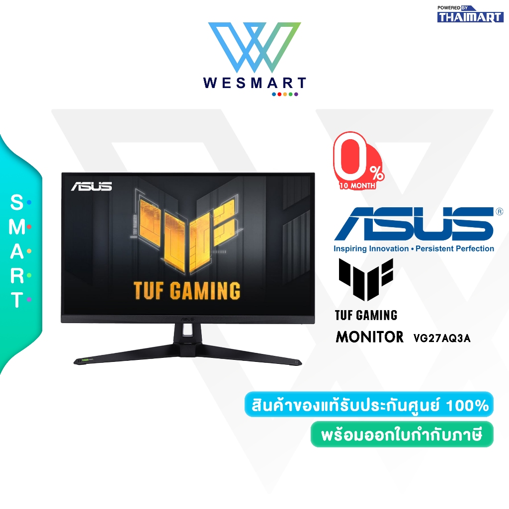 ASUS MONITOR (จอมอนิเตอร์) ASUS TUF GAMING รุ่น VG27AQ3A 27" IPS 2K 180HzAMD FREESYNC Warranty 3 Yea