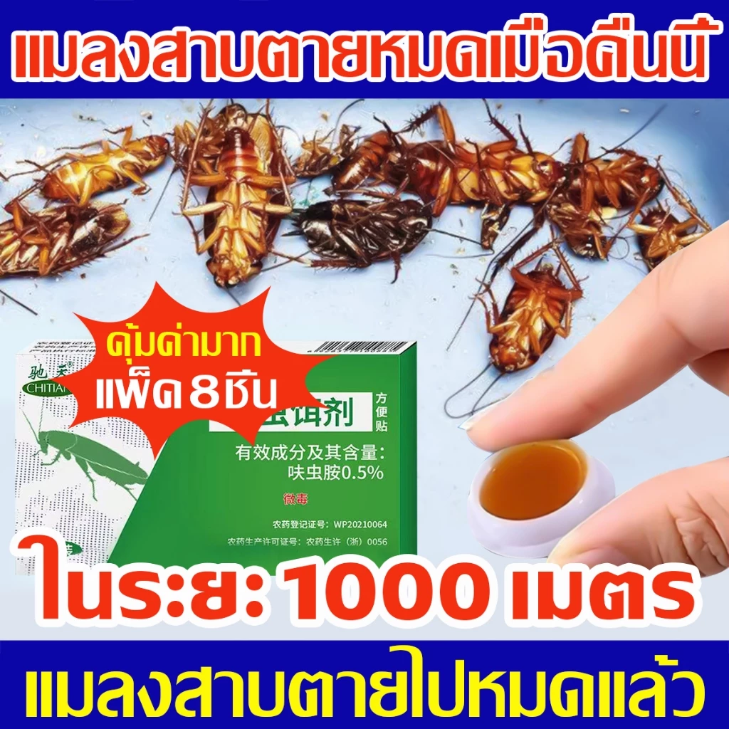 กำจัดแมลงสาบ ตุยยกทั้งรัง ยากำจัดแมลงสาบ เจลกำจัดแมลงสาบ กำจัดแมลงสาบทุกชนิด มี 8 แคปซูล