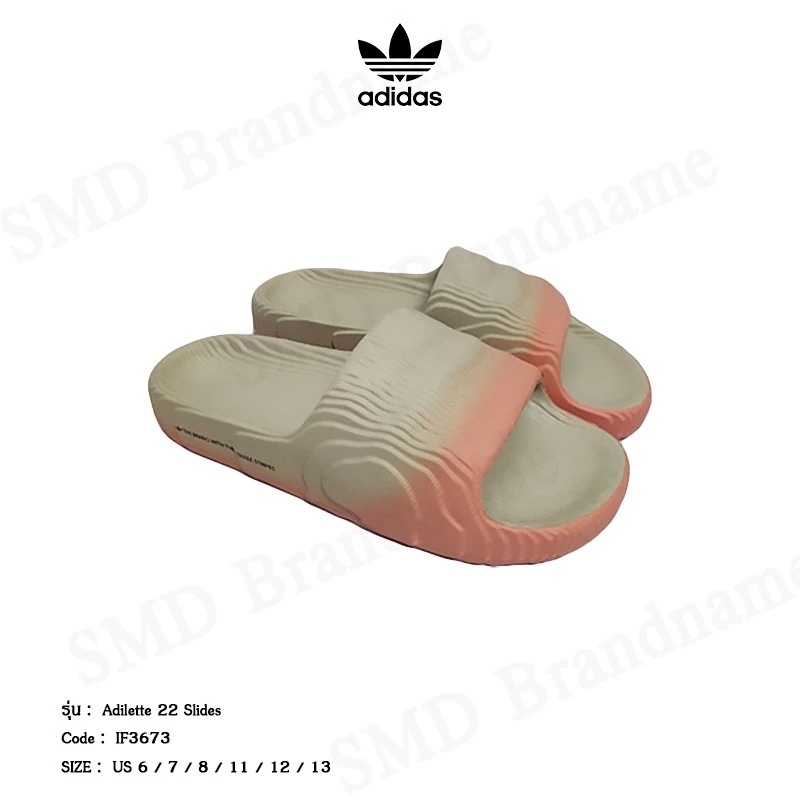 Adidas รองเท้าแตะ รุ่น Adilette 22 Slides สำหรับผู้ชาย ผู้หญิง สินค้าแท้จากชอป 100%