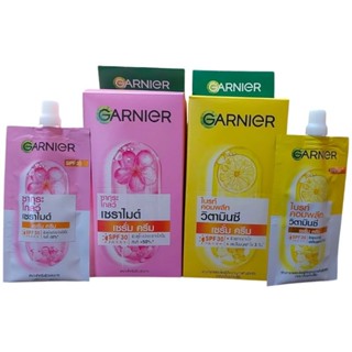 การ์นิเย่เซรั่มครีม 7ml (ฝาจุก) 1กล่องบรรจุ 6ซอง ซากุระโกลว์…