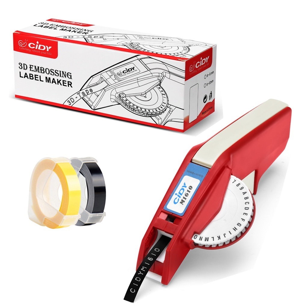Cidy m1610 เครื่องทําฉลากพลาสติก แบบแมนนวล สําหรับเครื่องพิมพ์ฉลาก 3D 1610 Compatible DYMO 1610 เครื