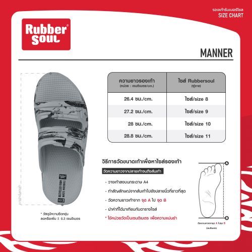 Rubber Soul รุ่น Manner รองเท้าแตะแบบสวม  ของแท้ 100%