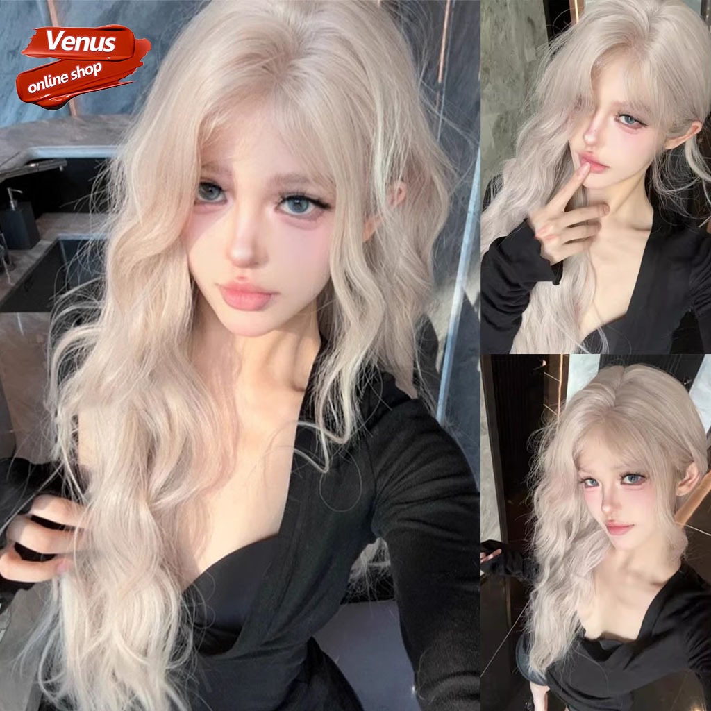 🔥จัดส่งตลอด 24 ชั่วโมง🔥Venus หญิง วิกผมหญิง วิกผมยาว วิก วิกผมลูกไม้ด้านหน้า วิกโลลิต้า วิกผมยาวลอน