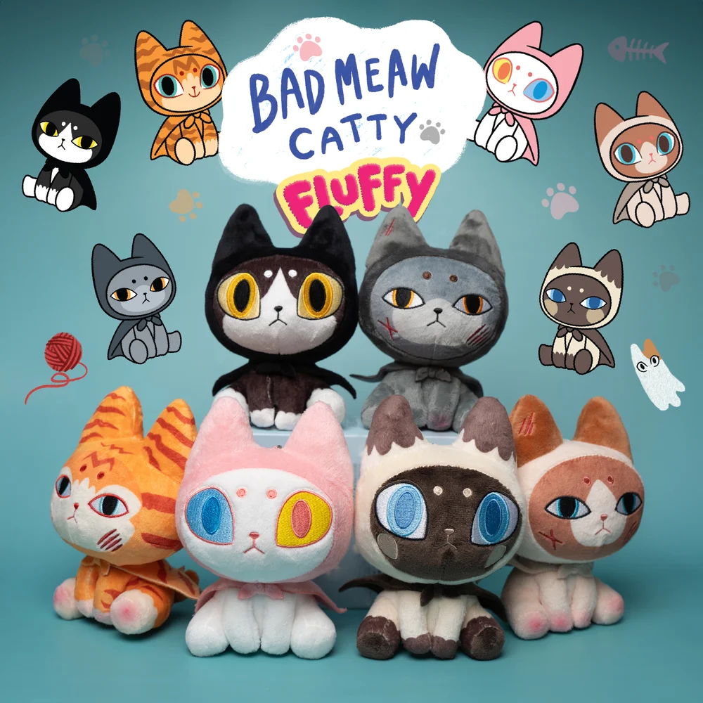 【พร้อมส่ง / แบบสุ่ม】Plush Doll : BadMeaw Catty Fluffy Blind Box 🐱