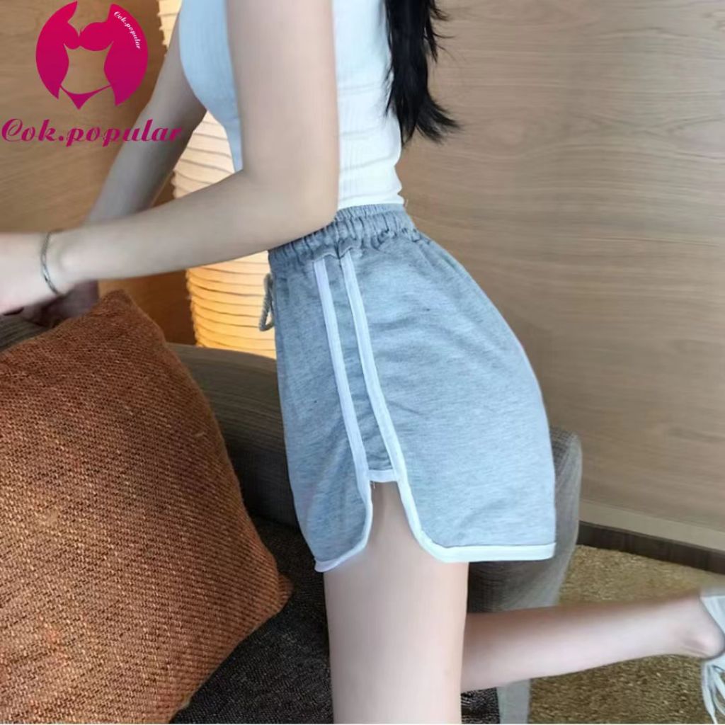 #085 กางเกงขาสั้นทรงสปอร์ต กางเกงสายฝอ COK
