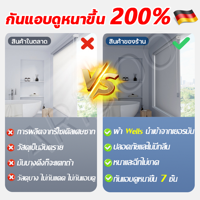 100% ฉนวนกันความร้อน  ARIDOO ม่านม้วน ทึบแสง ม่าน กันน้ำ ม่านกั้นแสง ม่านม้วนกันแสง ฉนวนกันความร้อนกันแดด ม่านบังแสง ราคา ถูกที่สุด ดีลบีเคเค แกลเลอรีภาพที่ 3