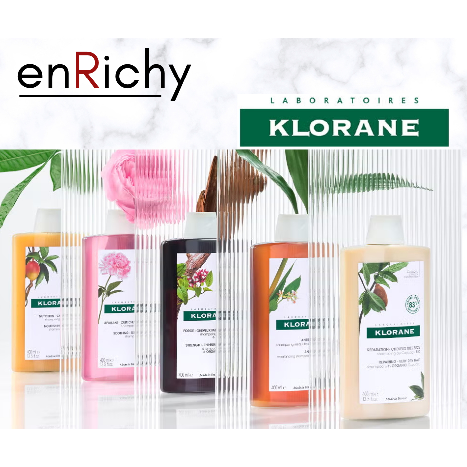 แชมพู Klorane Shampoo for all types of hair 400 ml From France
