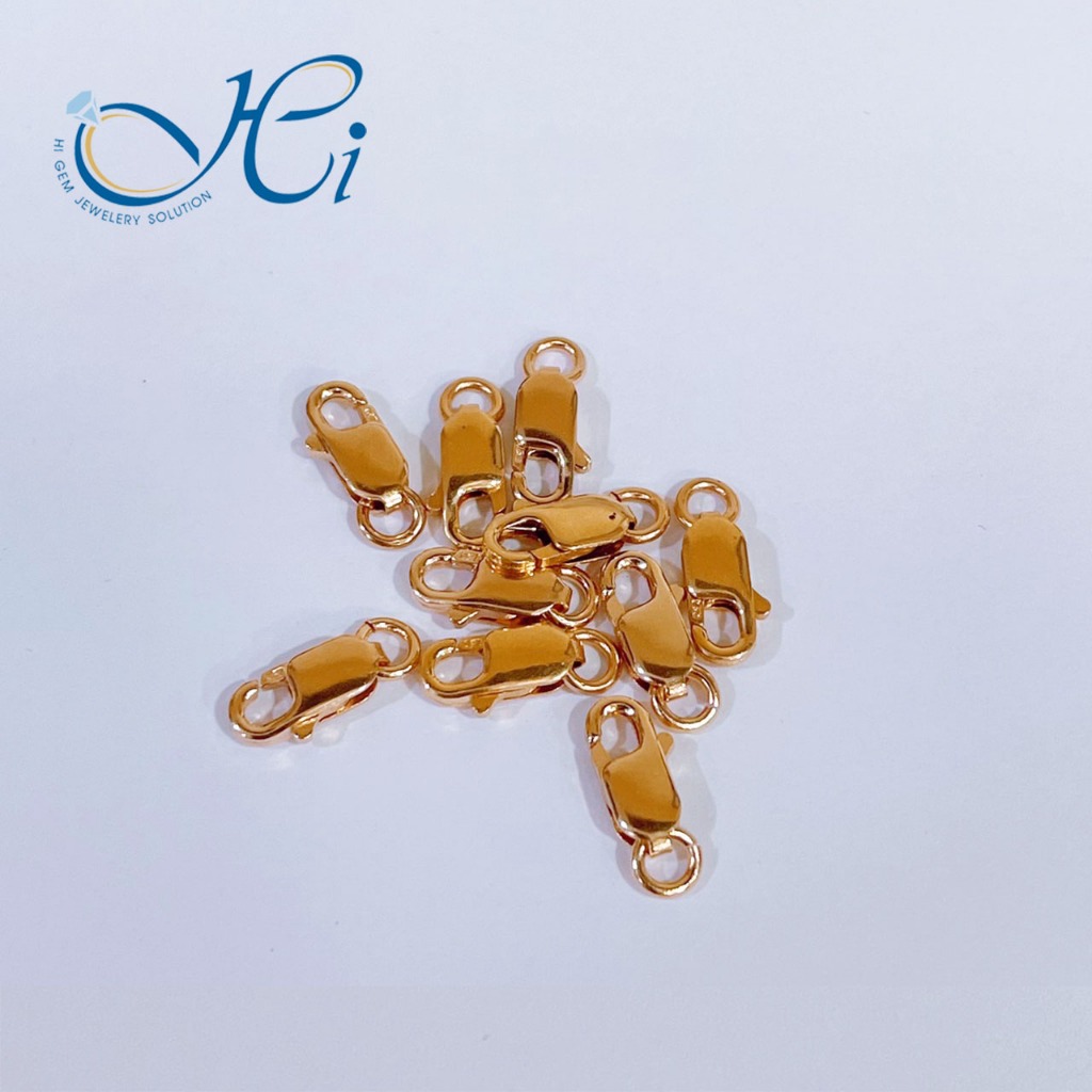 ตะขอ Higem สร้อยคอ พิ้งโกลด์ โรสโกลด์ ทองแท้18k อิตาลี น้ำหนัก 0.62 กรัม มีใบรับประกันจากทางร้าน