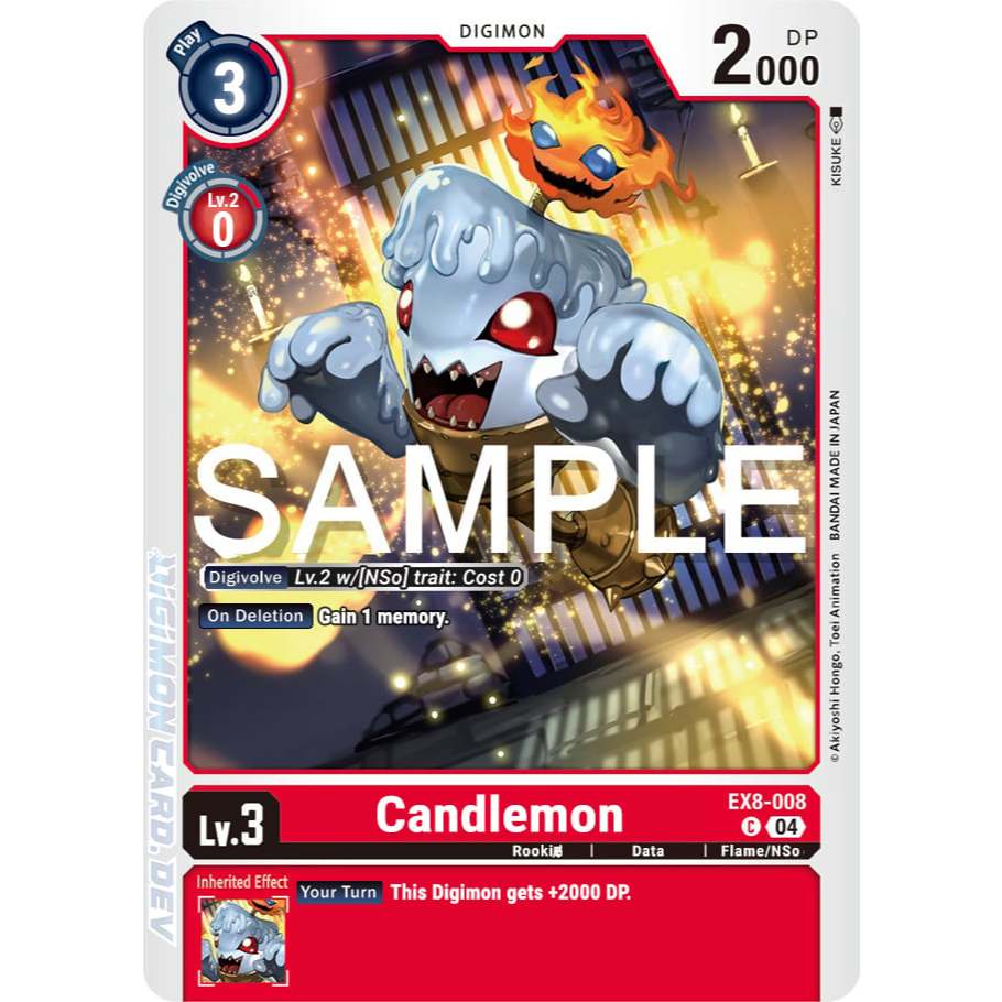 [Digimon] Candlemon EX8-008 Digimon Card การ์ดสะสมดิจิม่อน ร้านDDN
