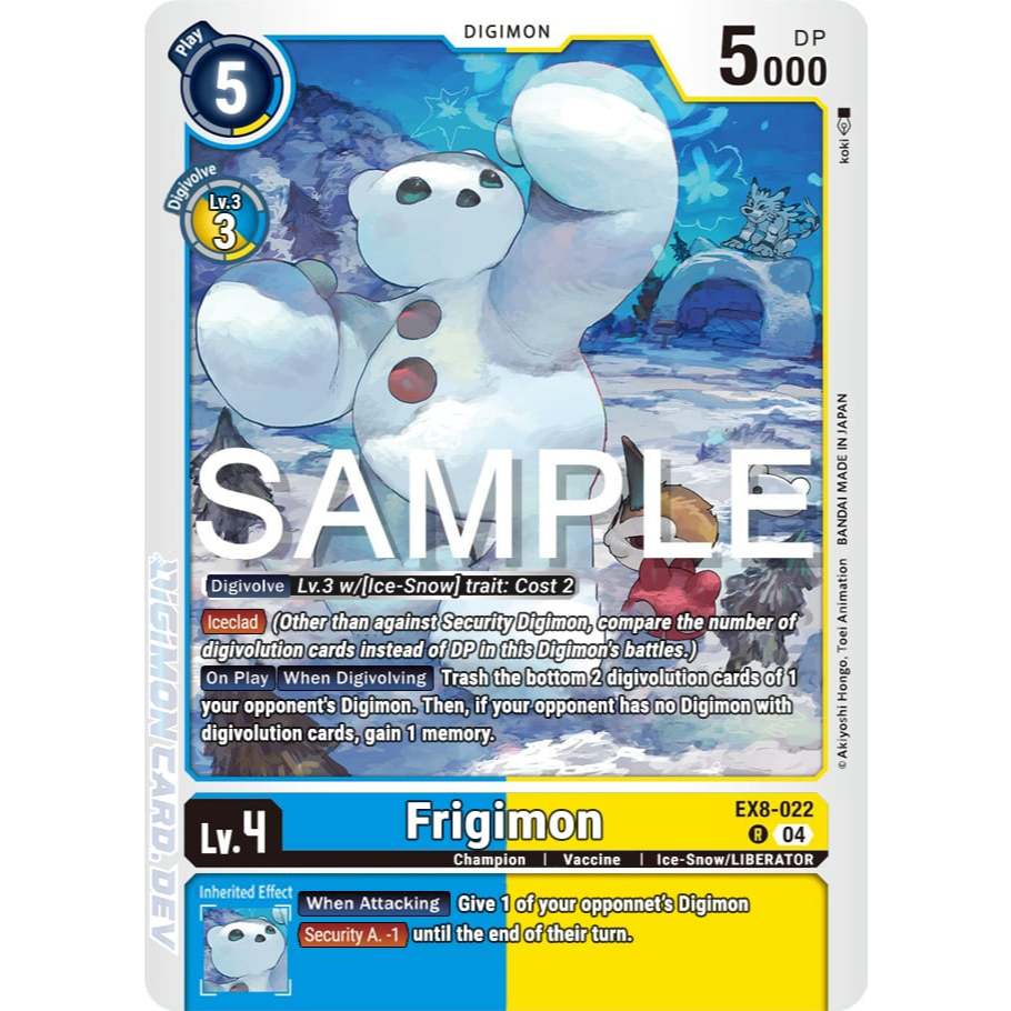 [Digimon] Frigimon EX8-022 Digimon Card การ์ดสะสมดิจิม่อน ร้านDDN
