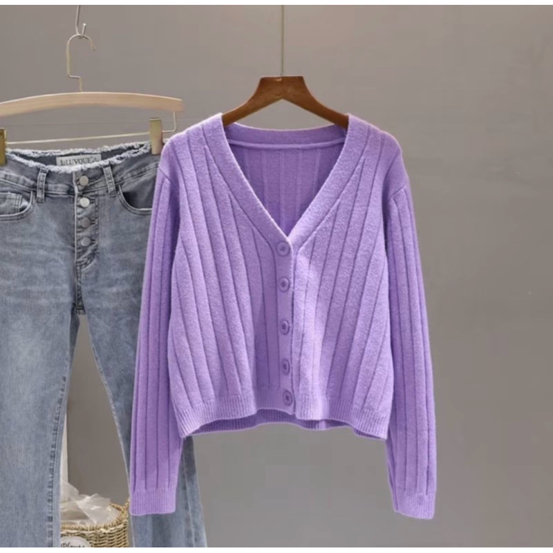 รุ่น PLUS เสื้อคลุมคาร์ดิแกนไหมพรมแขนยาว หน้าผ้า 40 ราคา ถูกที่สุด ดีลบีเคเค แกลเลอรีภาพที่ 8