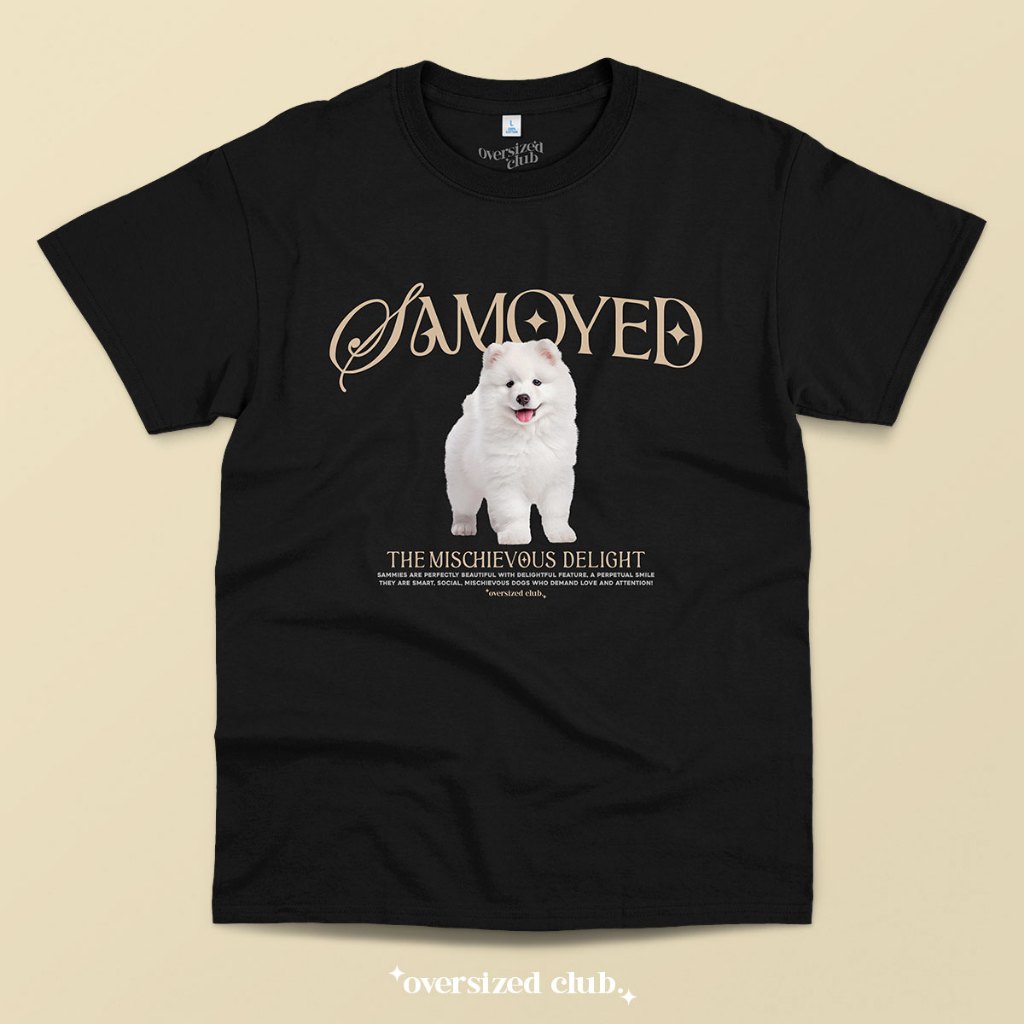 เสื้อยืดสกรีนลายหมา Samoyed ซามอยด์ [Classic Cotton 100% by Oversized Club]