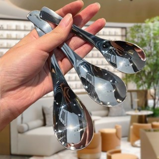 😍COD😍ช้อน ช้อนกลางสแตนเลส สำหรับตักน้ำแกง ซุป ด้ามยาว หนาไม่…