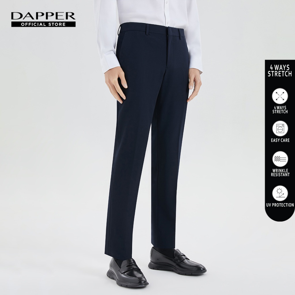 DAPPER กางเกงทำงาน รุ่น 4 Ways Stretch ทรง Slim-Fit สีกรมท่า (TB9/NA/610SP5)