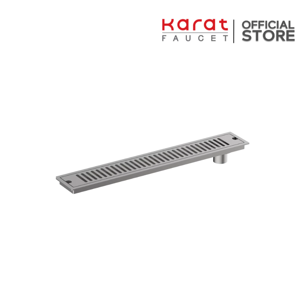 Karat ตะแกรงระบายน้ำทิ้งแบบเหลี่ยม พร้อมตุ้มถ่วงเปิด-ปิด น้ำ ต่อท่อ PVC ขนาด Ø 2-2.5 นิ้ว หน้าแปลน 4×24 นิ้วKA-28-832-WT