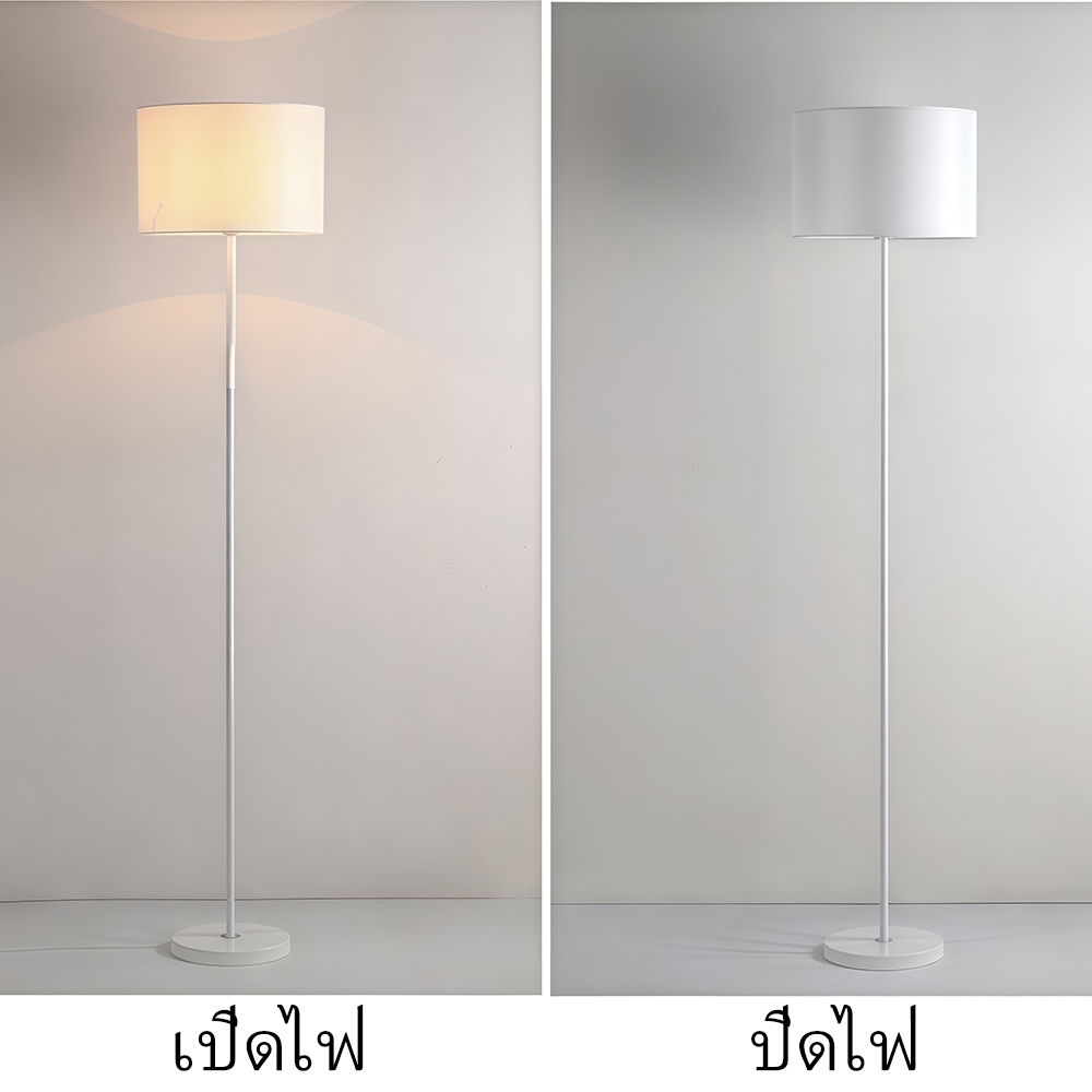 โคมไฟตั้งพื้น โลหะ สีดำ สีขาว โคมไฟข้างโซฟา ข้างเตียง การอ่านการเขียน การปกป้องดวงตา ห้องนั่งเล่น ห้องนอน โคมไฟตั้งพื้น ราคา ถูกที่สุด ดีลบีเคเค แกลเลอรีภาพที่ 4