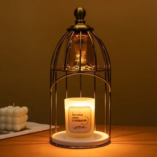 Domira ของขวัญคริสต์มาส ฐานหินอ่อน Candle Warmer เครื่องอุ่นเทียนหอมปราสาทสีทอง
