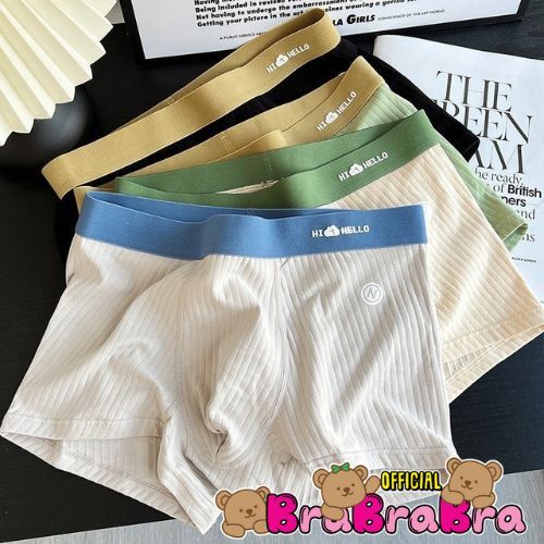 [ส่งจากไทย]   #p-087 กางเกงในชาย ผ้าร่อง คอตตอน เนื้อผ้านิ่ม ระบายอากาศดี