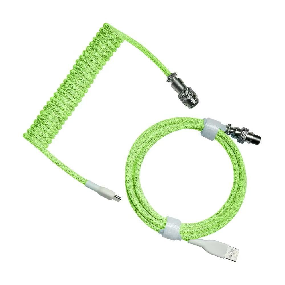 สายคีย์บอร์ด USB C to A สายถัก Single Sleeve PET Mechanical Keypad ม้วน USB ประเภท C มินิเกลียวเคเบิ้ลสี - รูปที่ 4