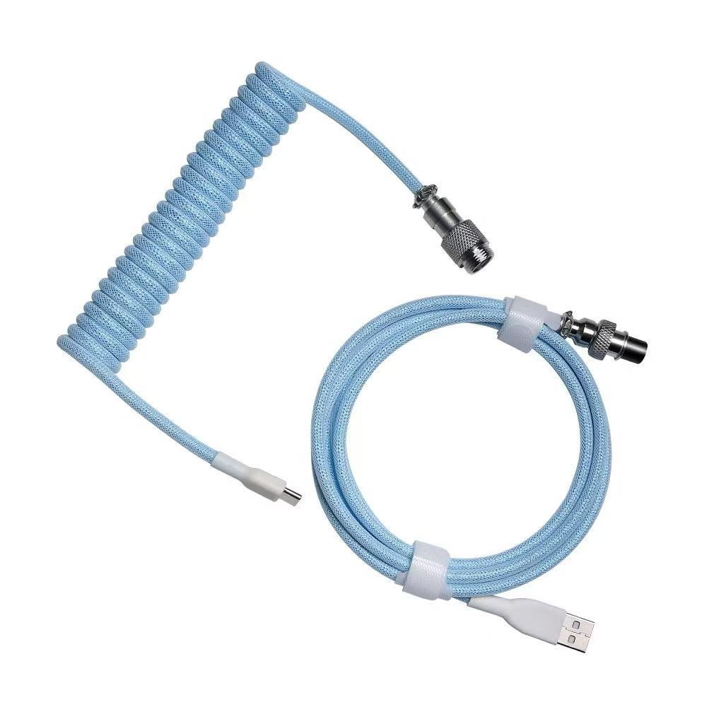 สายคีย์บอร์ด USB C to A สายถัก Single Sleeve PET Mechanical Keypad ม้วน USB ประเภท C มินิเกลียวเคเบิ้ลสี - รูปที่ 5