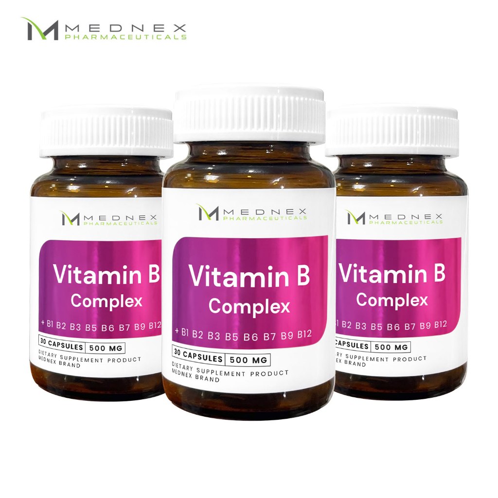 [แพ็ค 3 ขวด สุดคุ้ม] วิตามินบีรวม Vitamin B Complex MEDNEX เมดเน็กซ์ วิตามินบี วิตามินบีคอมเพล็กซ์ Mednex มัลติวิตามินบี