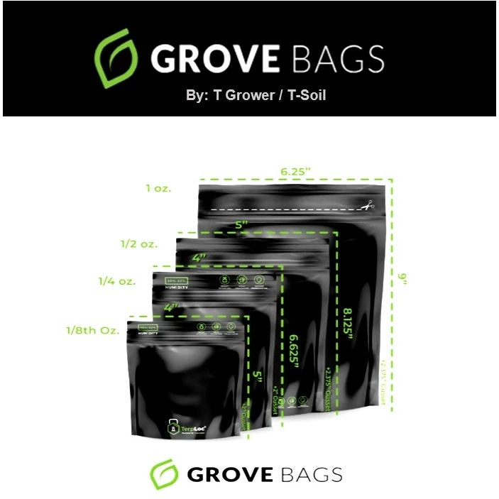 Grove Bags แท้ 100% ❌ถุงเปล่า❌ ถุงบ่มสมุนไพรของแท้ TerpLoc Window Pouch ขนาด 1 oz(16.3x23cm) Made in the USA พร้อมส่ง thumbnail 3