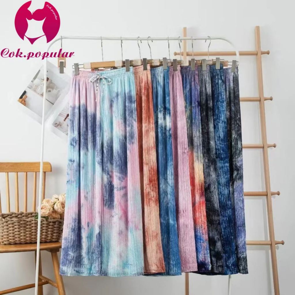 YY57 กางเกงนอน ขายาว ขากว้าง ผ้าเรย่อน ใส่อยู่บ้านได้เลย ผ้านิ่มใส่นอน