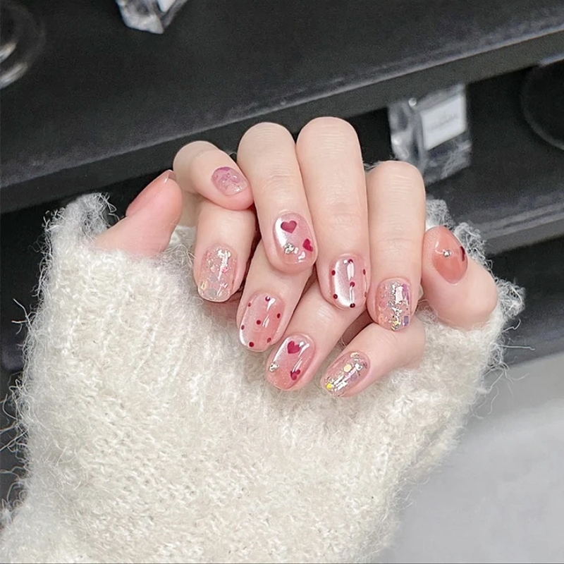 【สินค้าใหม่DD318] พร้อมส่งในไทย แฟลชเจาะเล็บปลอม เล็บปลอมกันน้ำ กล่องละ 24 ชิ้น เล็บปลอมสำเร็จรูป