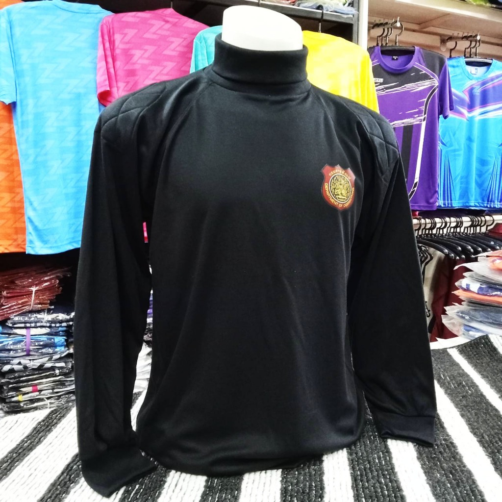 เสื้อยืด คอเต่า - เนื้อผ้า TK แขนยาว มีซับใน หัวไหล่กับข้อศอก - ( กรมราชทัณฑ์ )