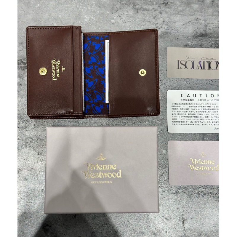 Vivienne Westwood หนังวัวอ่อนใหม่มินิกระเป๋าสตางค์ดาวเสาร์กระเป๋าใส่บัตรกระเป๋าสตางค์ของขวัญสำหรับใช้ส่วนตัว