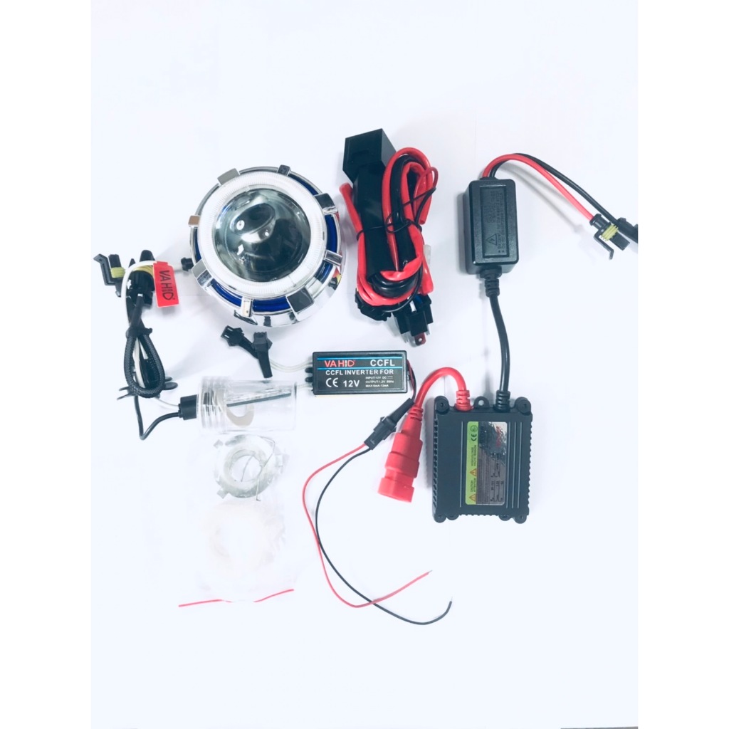 Projecter โปรเจคเตอร์มอไซด์ รถยนต์ ขนาด 2.2นิ้ว ครบชุด
