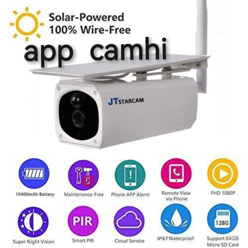 กล้อง​วงจรปิด​ไร้สาย ipCamera โซล่าเซลล์ FHD1080P​ กล้องแสงอาทิตย์  camhi camera solar energy