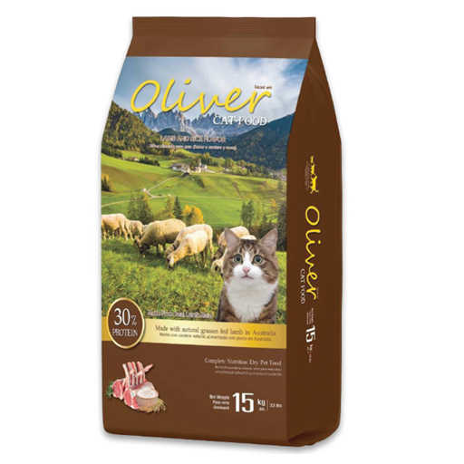 อาหารแมว Oliver (โอลิเวอร์) รสแกะและข้าว แบ่งขายถุงละ 1 กิโล