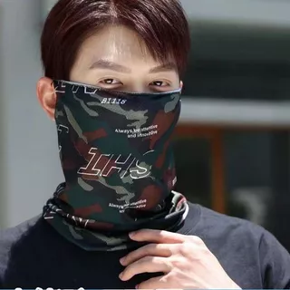 ผ้าบัฟกันแดดSUNMASK สไตล์เกาหลี หน้ากากกันแดด มีรูเกี่ยวหู ป้องกันแสงยูวี ผ้าพันคอผ้าเรยอน ส่งจากไทย