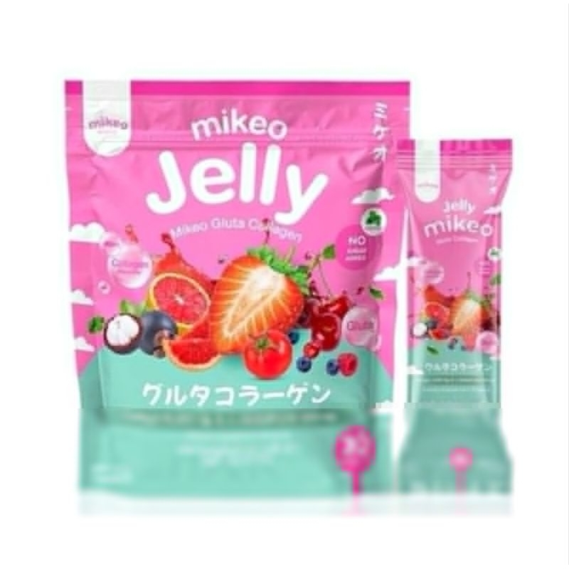 Jelly Mikeo Gluta Collagen มีกลูต้าไธโอน สตอรเบอร์รี่ 250 มล.(30ซอง)

