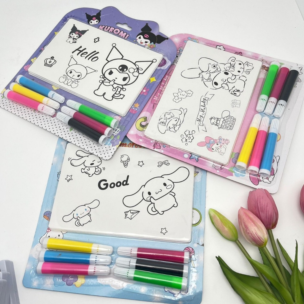 ชุดระบายสีเมจิก ภาพระบายสี DIY กรอบรูปลายการ์ตูน น่ารักๆ ฟรีสีเมจิก 6แท่ง สำหรับน้องเด็กๆ