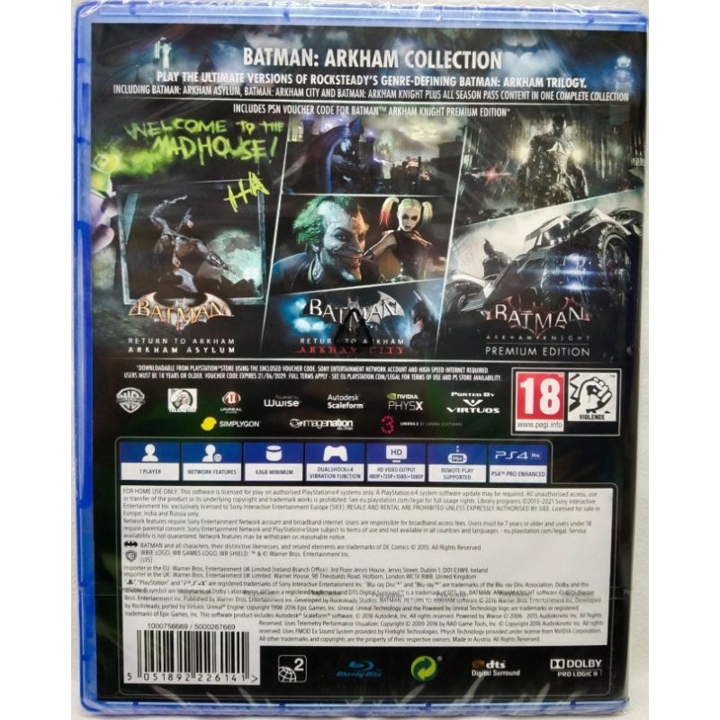 PS4(มือ1) : BATMAN ARKHAM COLLECTION(ZONE 2)