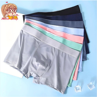 Anna shop บ็อกเซอร์ผู้ชายสีพื้น กางเกงในผู้ชายขาสั้น Boxer ผ…