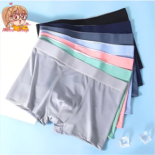 Anna shop บ็อกเซอร์ผู้ชายสีพื้น กางเกงในผู้ชายขาสั้น Boxer ผ้าบางเบา Size L-4XL สวมใส่สบาย ระบายอากาศ A3203